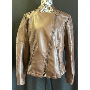 GYK Women's Faux Leather Jacket Coat Size XL